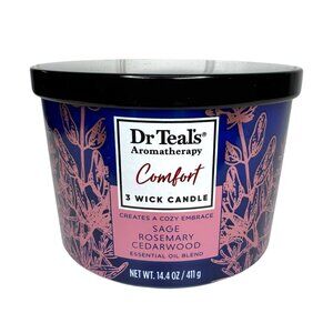 Dr. Teal's Aromatherapy Comfort Candle, Sage Rosemary Cedarwood, 14.4 Oz/411g